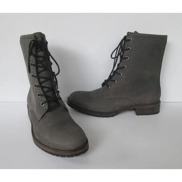 Wolverine Womens Genuine Gray Leather Paddock Riding Style Lace Up Boots 7 M - Picture 1 of 5